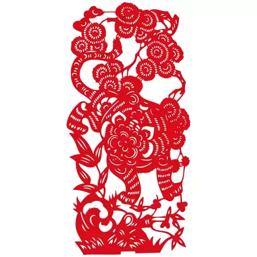 窗花-虎年剪紙矢量圖片