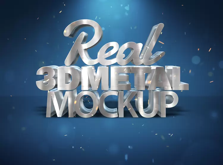 Real-3D-METAL-MOCKUP藝術字