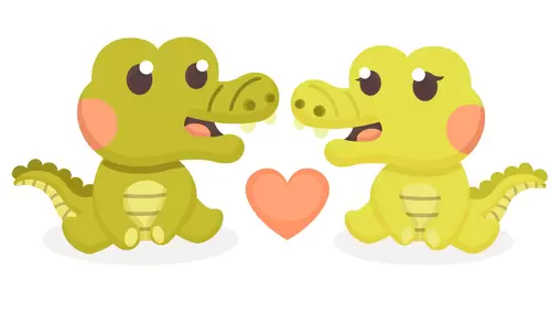 動物情侶-鱷魚插圖