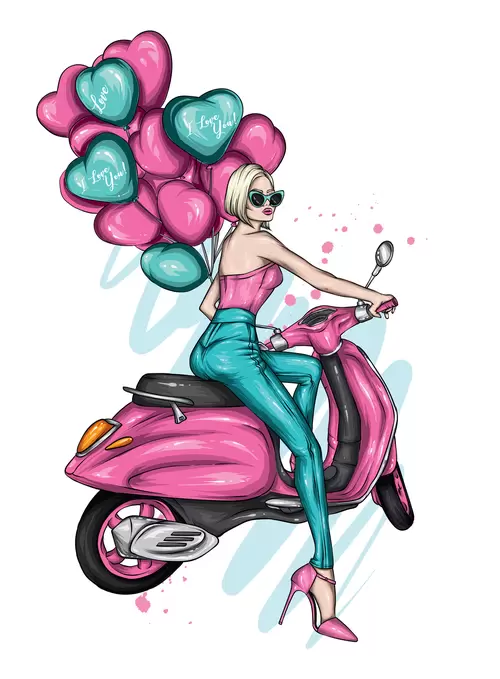 歐美時尚女性插圖
