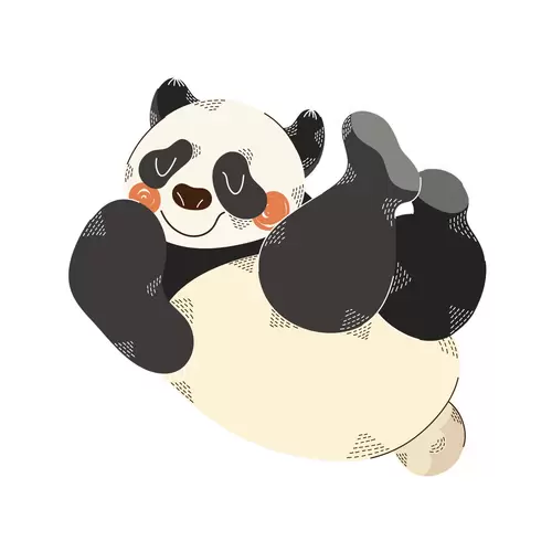 卡通動物-熊貓插圖