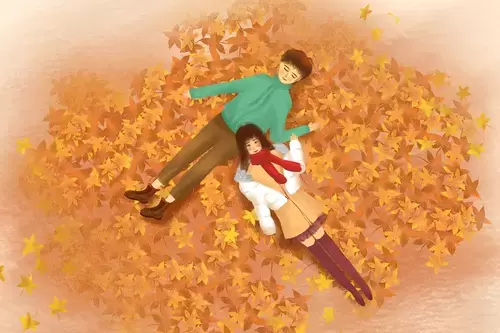 情人節-躺在樹下的少男少女插圖
