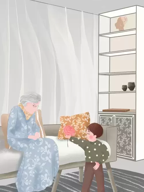 感恩節-孫子送給奶奶的禮物插圖