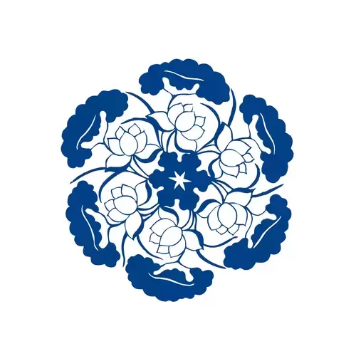 青花瓷圖案插圖素材