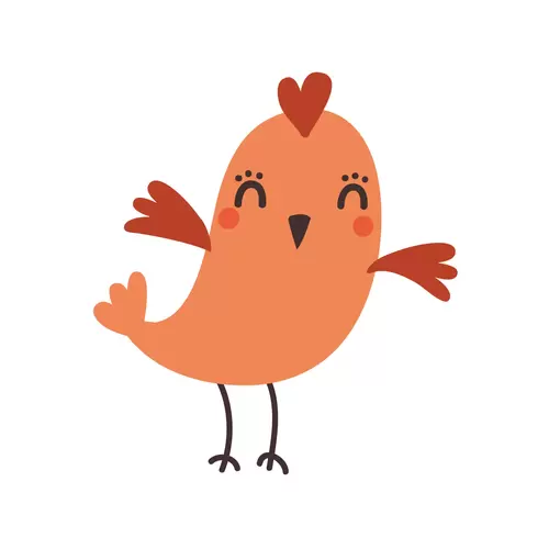 森林動物-開心的小鳥插圖