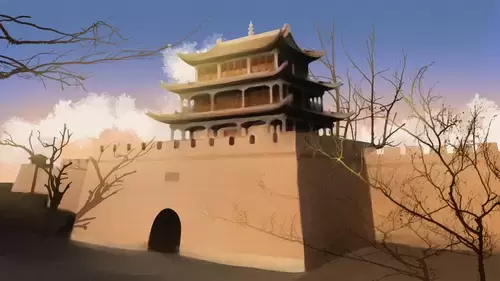 中國古建-山海關插圖素材