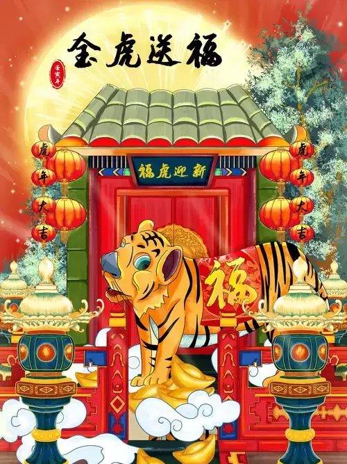新年賀卡插圖素材