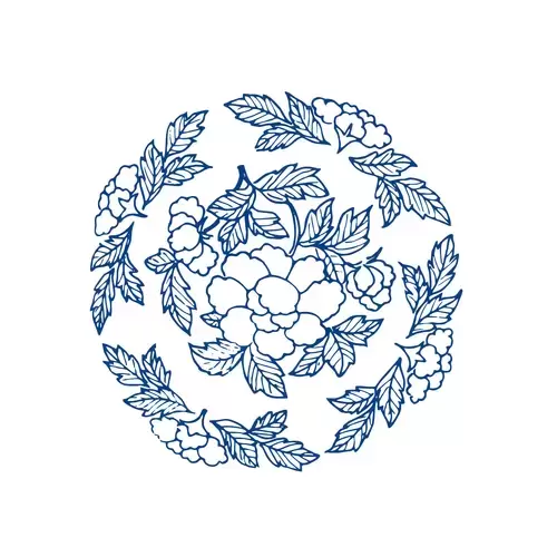 青花瓷圖案插圖素材