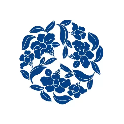 青花瓷圖案插圖素材