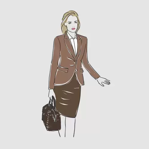 卡通頭像-氣場強大的職業女性插圖素材