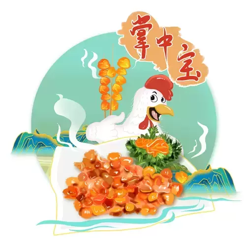 中華美食-掌中寶插圖素材