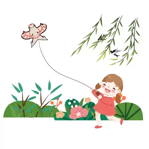 清明節-風箏在空中飛舞插圖