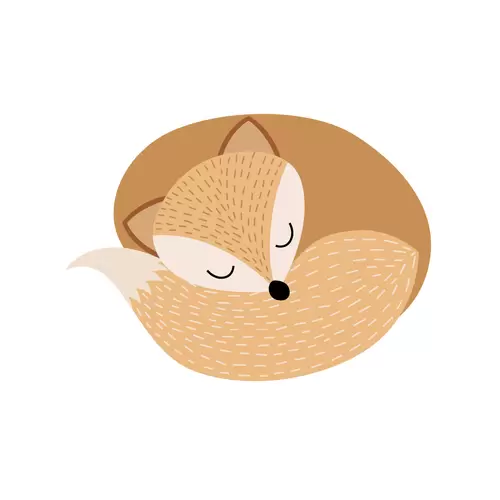 森林動物-睡覺的狐狸插圖素材