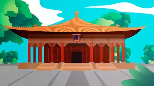 中國古建-皇宫大殿插圖素材
