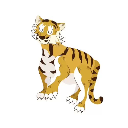 卡通動物-老虎插圖