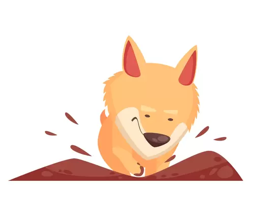 寵物狗-刨土插圖
