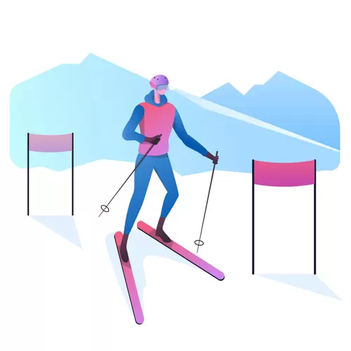 體育運動-滑雪插圖