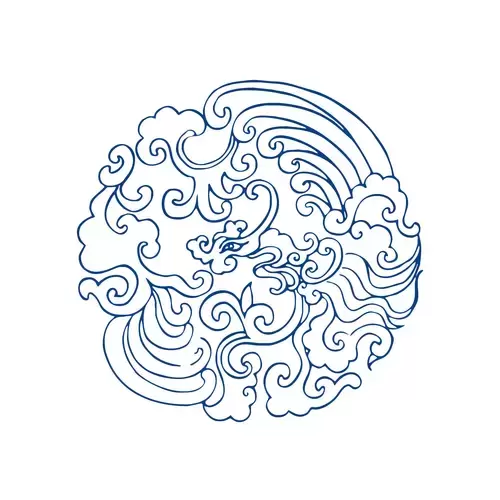 青花瓷圖案-鳳凰插圖