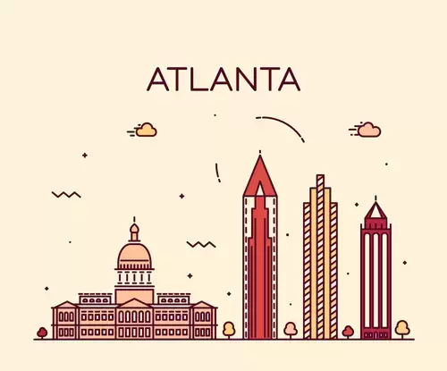 全球城市印象-亞特蘭大插圖素材