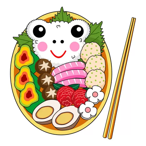 日式便當-笑臉圖案插圖