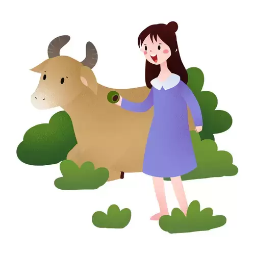 清明節-卡通小牛插圖