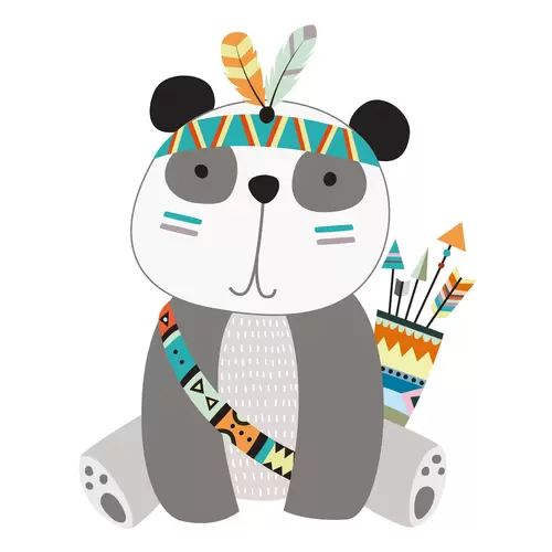 森林動物-熊貓插圖素材