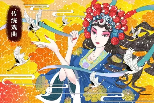 京劇人物-傳統戲曲插圖