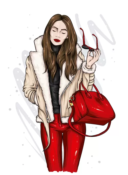 歐美時尚女性插圖