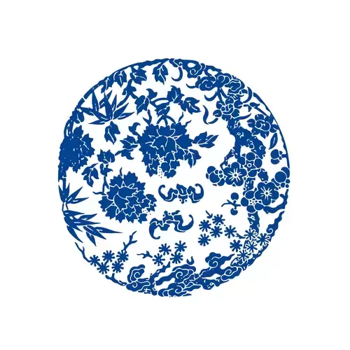 青花瓷圖案插圖素材