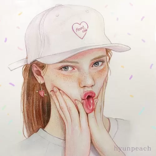 漂亮女孩-搞怪插圖