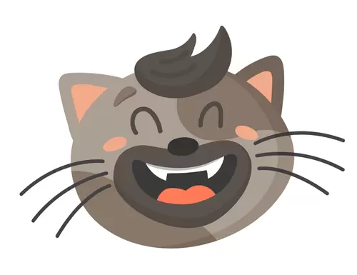 動物頭像-貓咪-大笑插圖