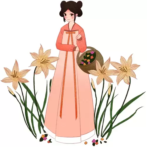 清明節-採摘-花仙子插圖素材