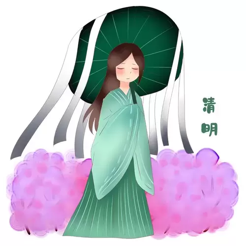 清明節-傷心的女子插圖