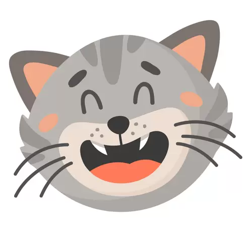 動物頭像-貓咪-大笑插圖