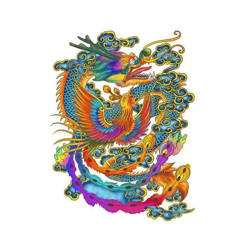 傳說動物-Dragon-and-phoenix插圖
