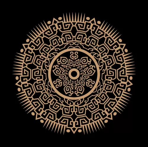 中國古典圓形紋樣圖案插圖