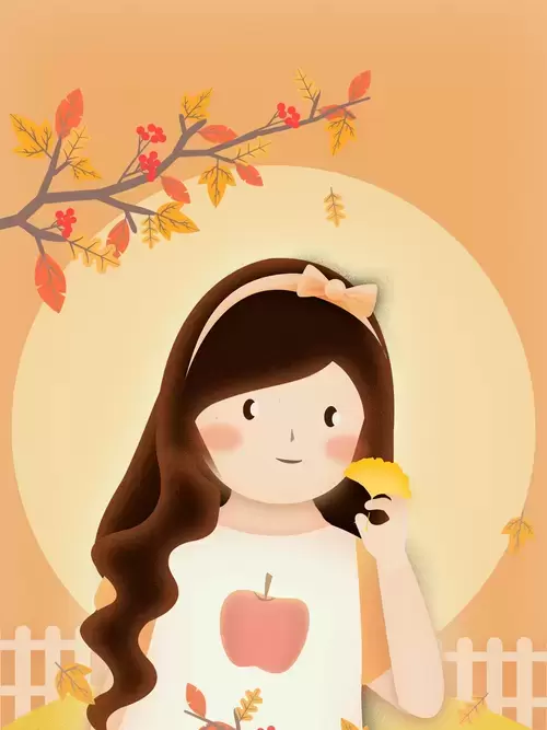 立秋-銀杏葉插圖素材