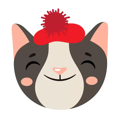 動物頭像-小紅帽插圖