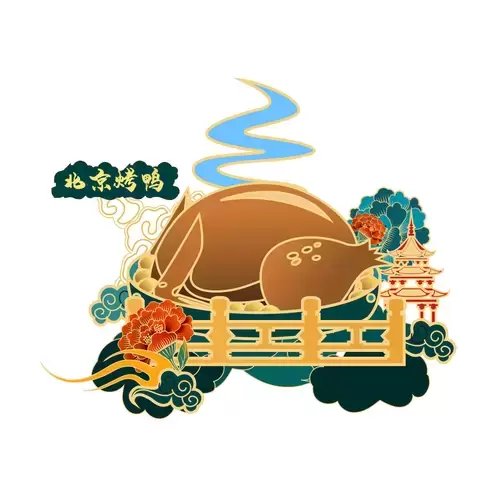 中華美食-北京烤鴨插圖素材