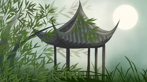 中國古建-古亭竹林插圖