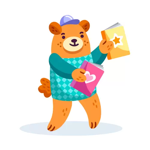 校園動物-熊熊發作業插圖