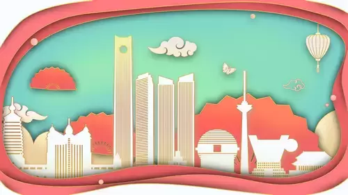 中國城市印象-瀋陽插圖素材