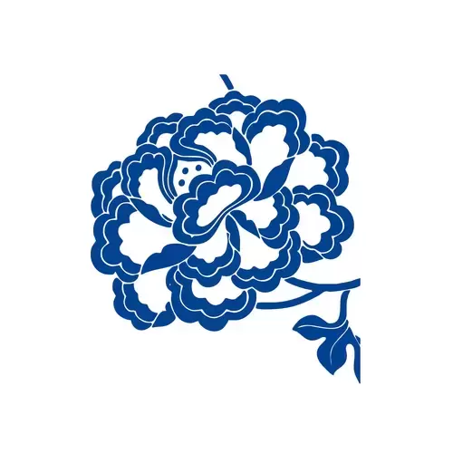 青花瓷圖案-荷花插圖