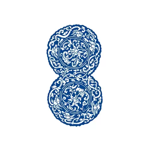 青花瓷圖案插圖