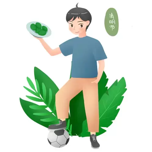 清明節-足球小子插圖素材