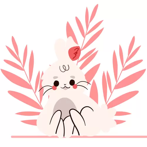 可愛動物-小兔子插圖