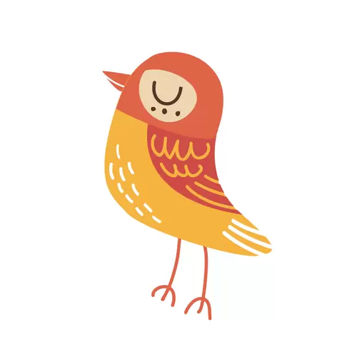 森林動物-小鳥插圖