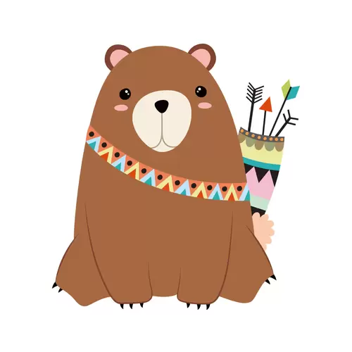 森林動物-熊插圖