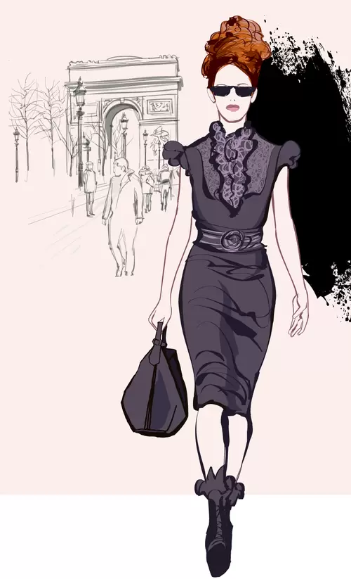 時尚女性-時裝插圖