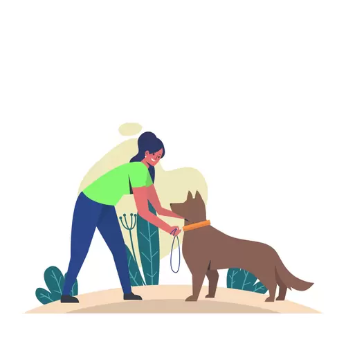 夏季人物運動-遛狗插圖